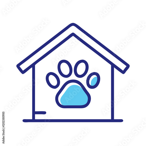 House icon with paw print inside