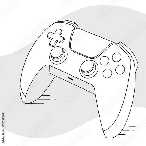 Minimalistic 3D visual of a digital game controller Illustrator Artwork