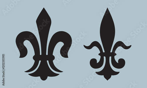 Heraldic symbol fleur de lis art vector illustration Hand drawn lettering phrase, Calligraphy t shirt design, Isolated on white background, Files for Cutting Cricut and Silhouette, EPS 10