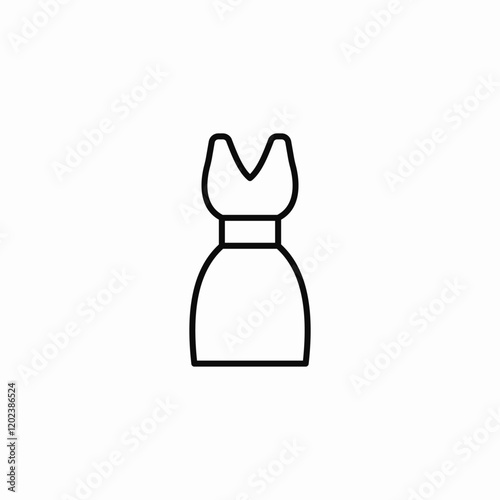 v line waist accentuated dress icon sign vector