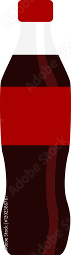 Black bottle cola soda drink illustration