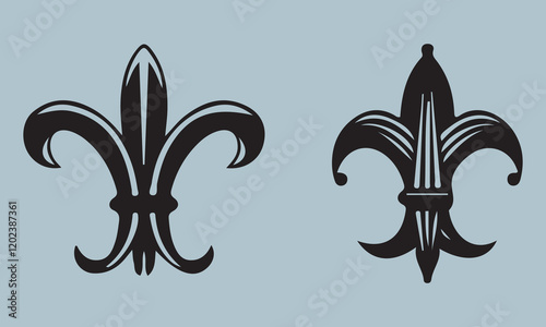 Heraldic symbol fleur de lis art vector illustration Hand drawn lettering phrase, Calligraphy t shirt design, Isolated on white background, Files for Cutting Cricut and Silhouette, EPS 10