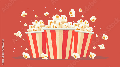 Popcorn Cartoon Vector Illustration Flat Design