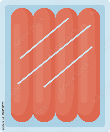 Boiled Sausage Slice Illustration