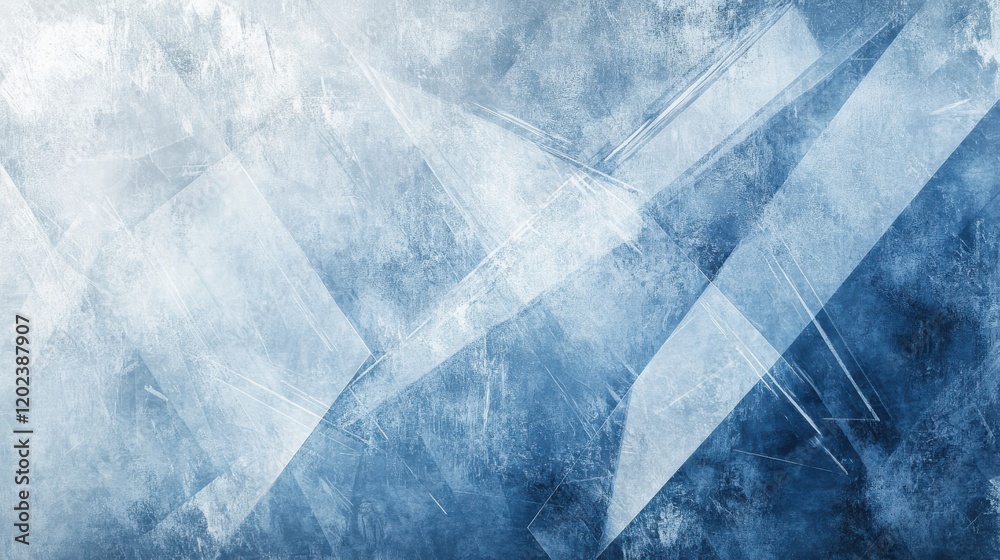Abstract blue geometric background with dynamic crystal shapes and texture Abstract blue geometric background with dynamic crystal shapes and texture
