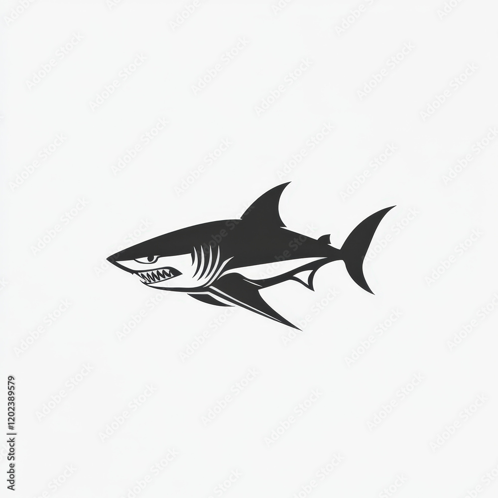 Black and White Shark in Profile

