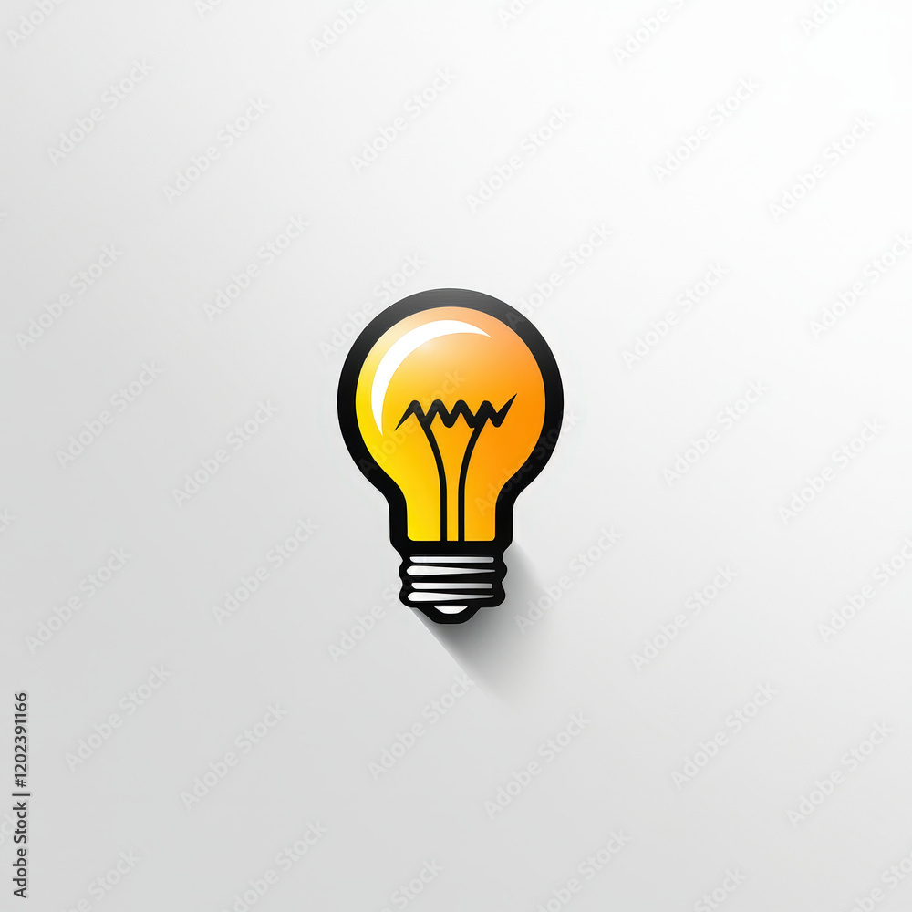 Light Bulb Icon with Yellow Glow
Light Bulb Icon with Yellow Glow