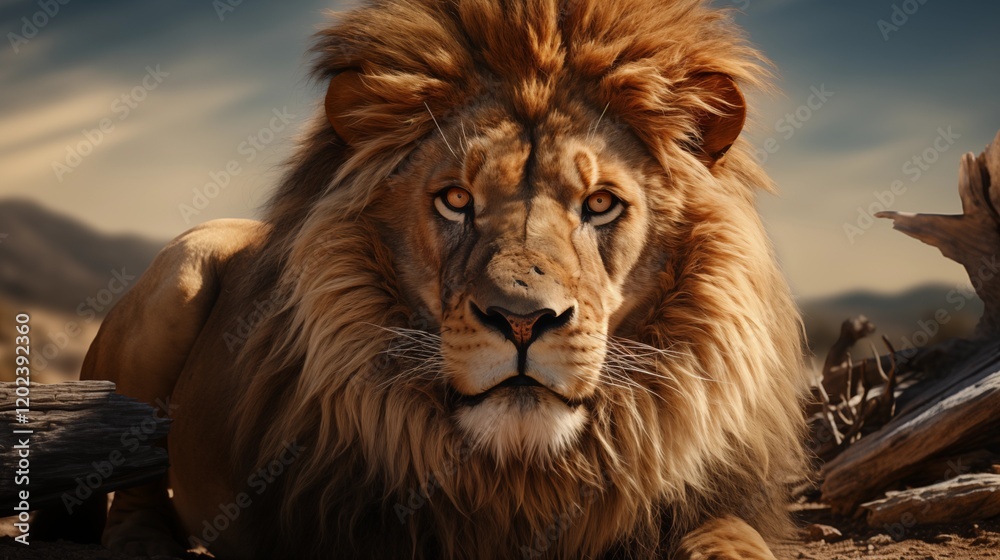 A powerful lion roaring in the wilderness, perfect for wildlife and animal-themed visuals, studio view. A powerful lion roaring in the wilderness, perfect for wildlife and animal-themed visuals, studio view.