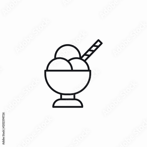 ice cream desser icon sign vector