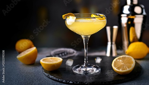 cocktail with lemon
