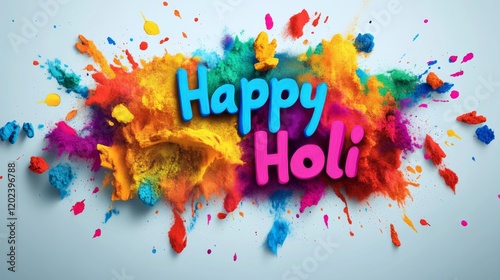 Happy Holi Celebration with Colorful Powder