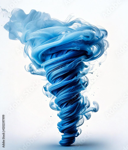 Obraz na płótnie tornado of blue smoke on white background w salonie