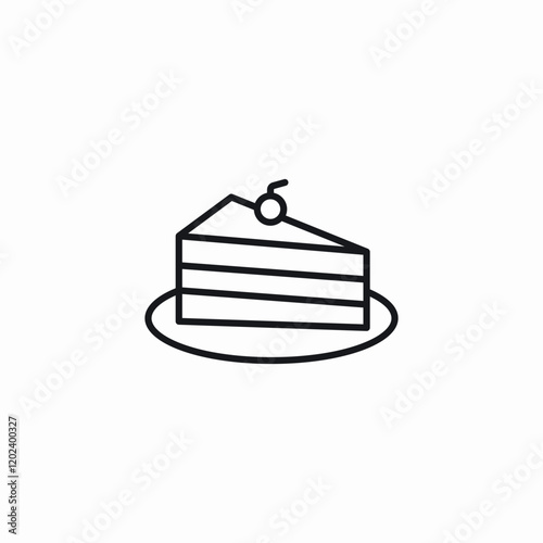 piece of cake icon sign vector