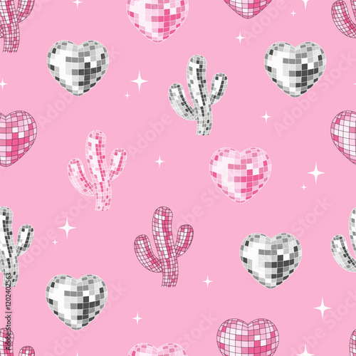 Heart shaped and cactus shaped party balls. Cute disco balls