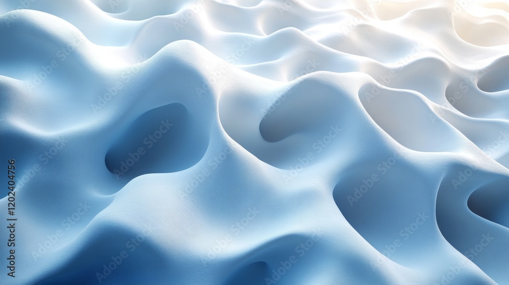 Obraz premium The image is a blue and white wave with a lot of detail