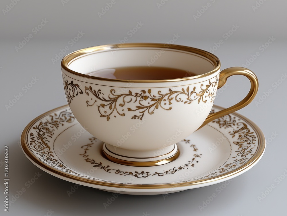Elegant teacup and saucer display high-resolution textures minimalist setting close-up view refined aesthetics Elegant teacup and saucer display high-resolution textures minimalist setting close-up view refined aesthetics