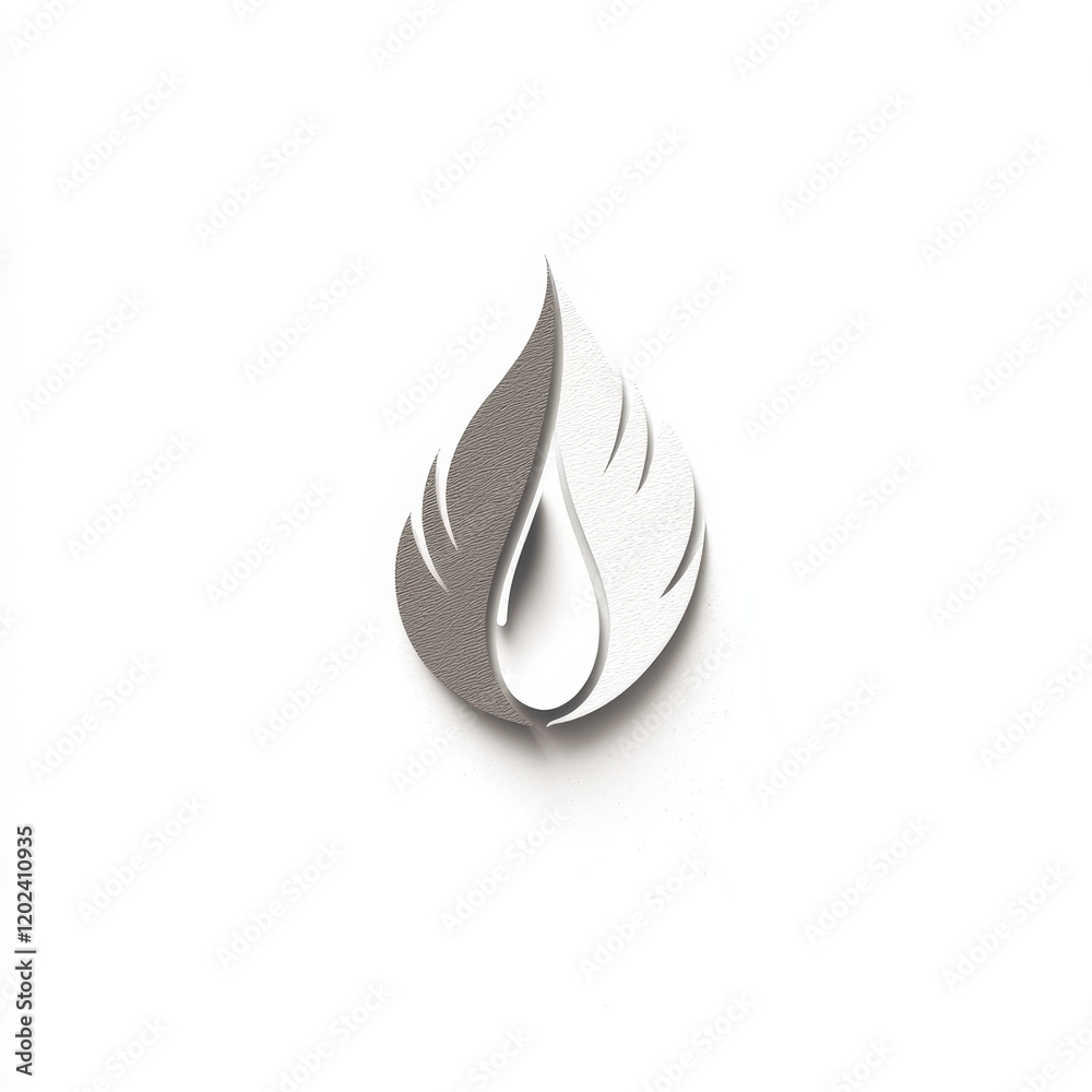 Dual-Toned Flame Icon with Waterdrop Shape Dual-Toned Flame Icon with Waterdrop Shape
