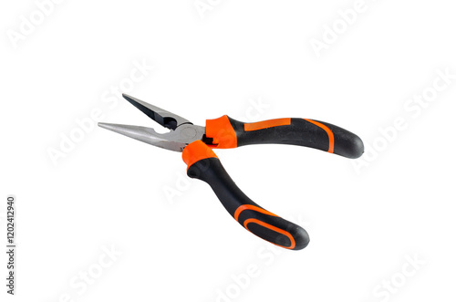 Precision Needle-Nose Pliers with Ergonomic Orange Handles photo