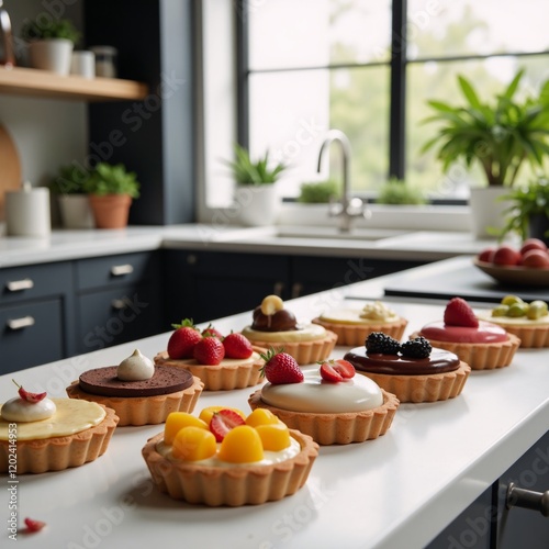 Healthy Vegan Kitchen scene showcases handmade low-calorie desserts crafted from organic ingredients