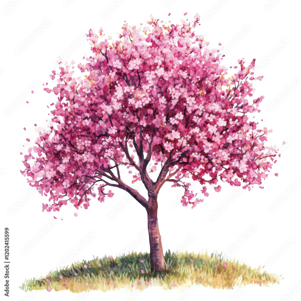 Fototapeta premium Cherry Blossom Tree Clipart Vector Illustration