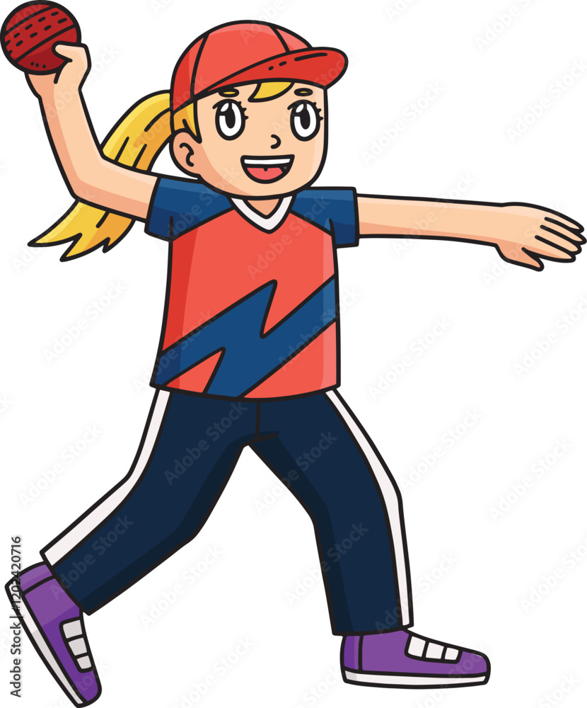Cricket Female Bowler Ready to Throw Ball Clipart Cricket Female Bowler Ready to Throw Ball Clipart