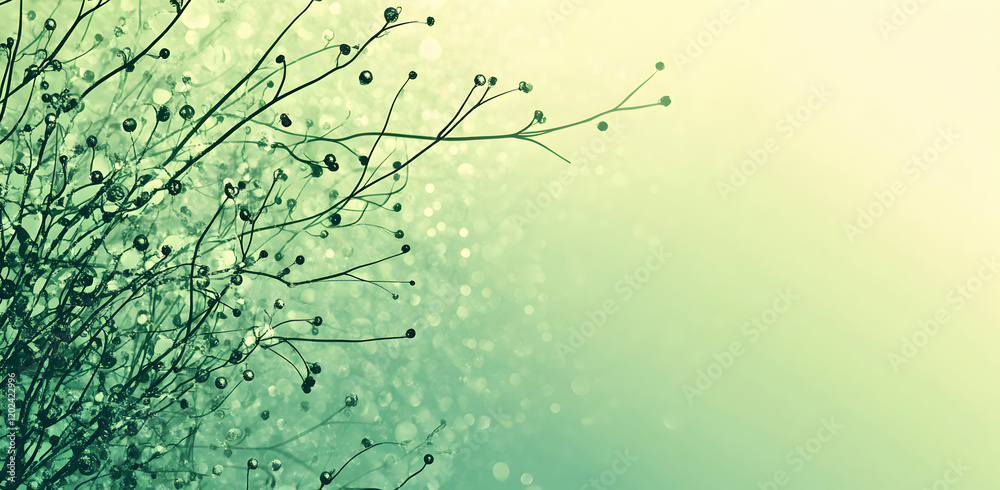Serene Green Botanical Abstract: A Gentle Whisper of Nature's Beauty