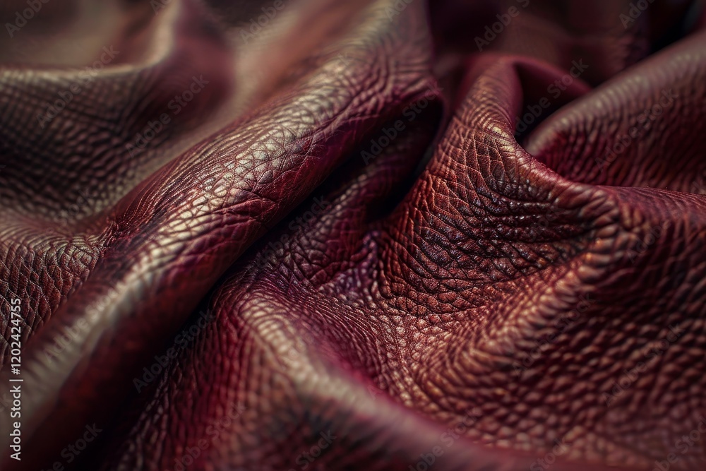 A macro shot of textured, burgundy leather with a subtle topaz hue, A rich and luxurious burgundy leather with a subtle sheen A macro shot of textured, burgundy leather with a subtle topaz hue, A rich and luxurious burgundy leather with a subtle sheen