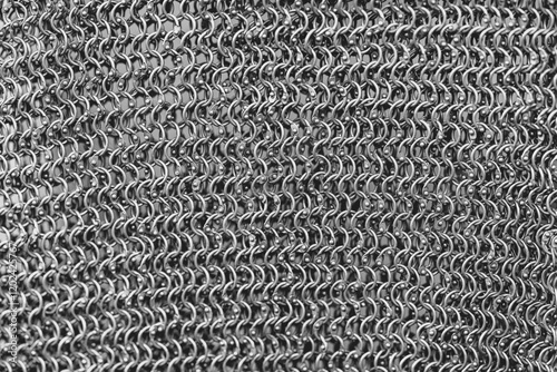 A close up of a metal chain with many links