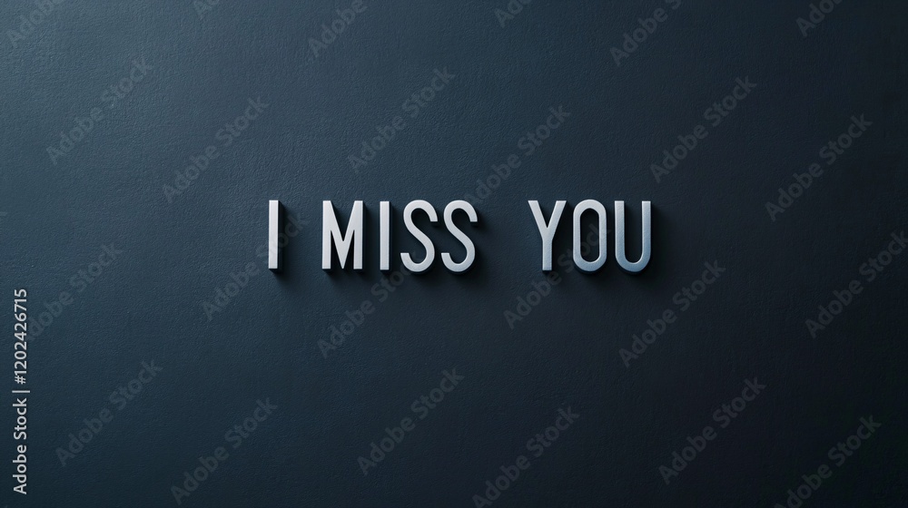 Obraz premium I Miss You Text on Dark Background