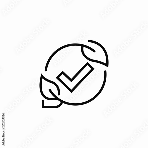eco check mark icon sign vector