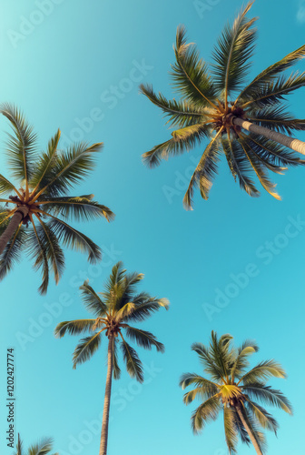 A Blue Sky With Palm Trees