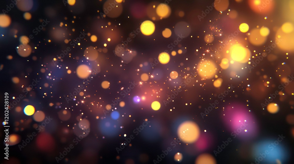 Beautiful bright fireworks display illuminating the night sky with vibrant colors and bokeh effect Beautiful bright fireworks display illuminating the night sky with vibrant colors and bokeh effect