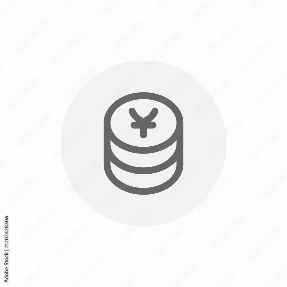japanese yen coins stack icon sign vector japanese yen coins stack icon sign vector