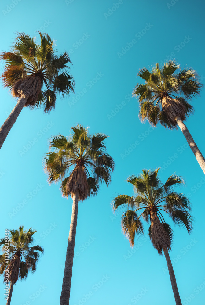 Obraz premium A Blue Sky With Palm Trees