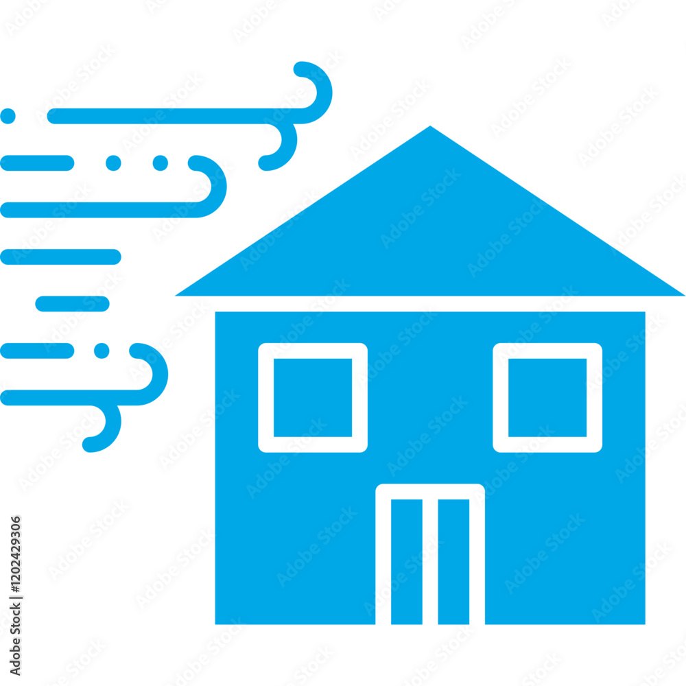 Winds Hitting House icon single vector illustration Winds Hitting House icon single vector illustration