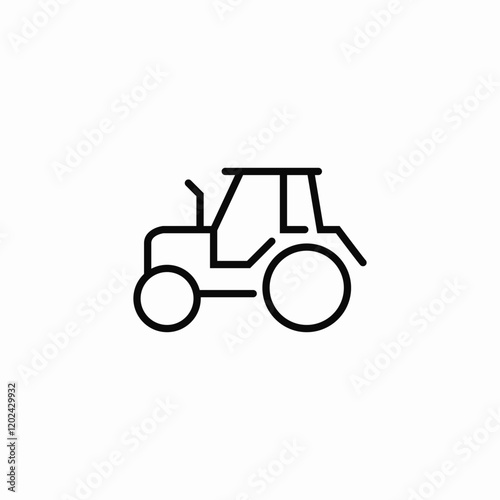 tractor farm icon sign vector