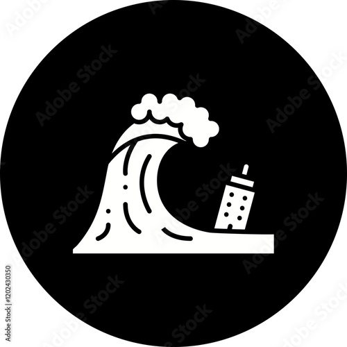 Tsunami icon single vector illustration