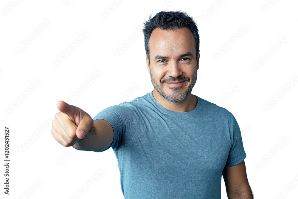 Confident Man in T-Shirt Points Directly at You. Powerful, Engaging Image for Your Project. Confident Man in T-Shirt Points Directly at You. Powerful, Engaging Image for Your Project.