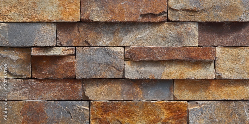 Rustic brown and grey stone brick wall with a weathered surface and natural textures in an earthy color palette Rustic brown and grey stone brick wall with a weathered surface and natural textures in an earthy color palette