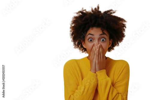 Astonishment! A Person's Amazed Reaction, Hands Covering Mouth in Shock and Surprise. Perfect for   