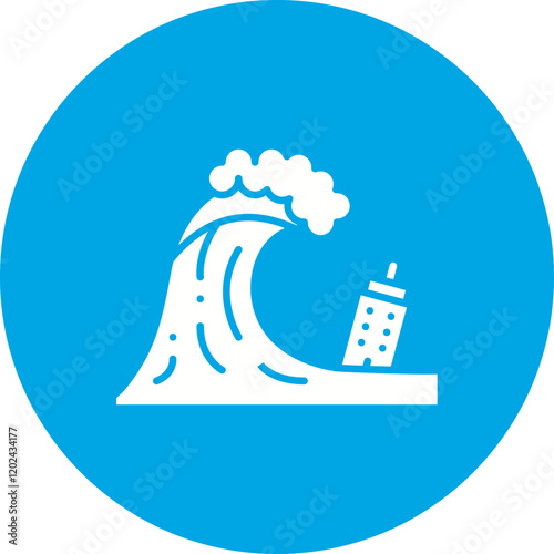 Tsunami icon single vector illustration