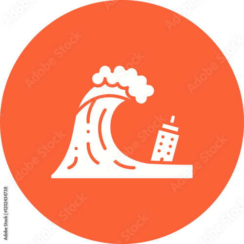 Tsunami icon single vector illustration