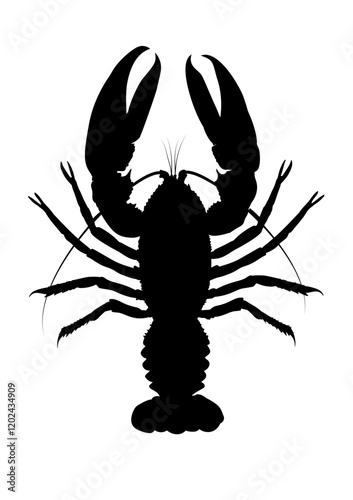 lobster silhouette - vector illustration