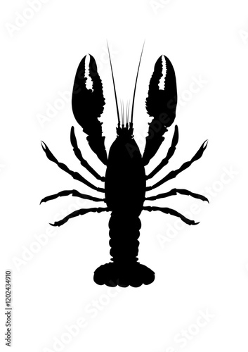 lobster silhouette - vector illustration