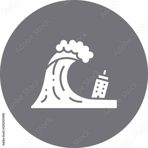 Tsunami icon single vector illustration