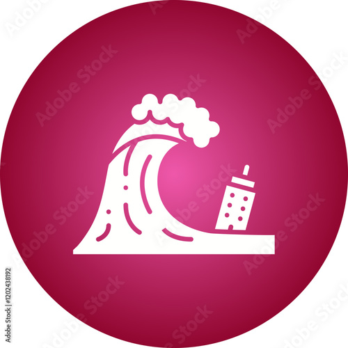 Tsunami icon single vector illustration