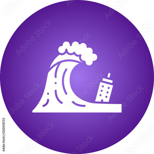 Tsunami icon single vector illustration