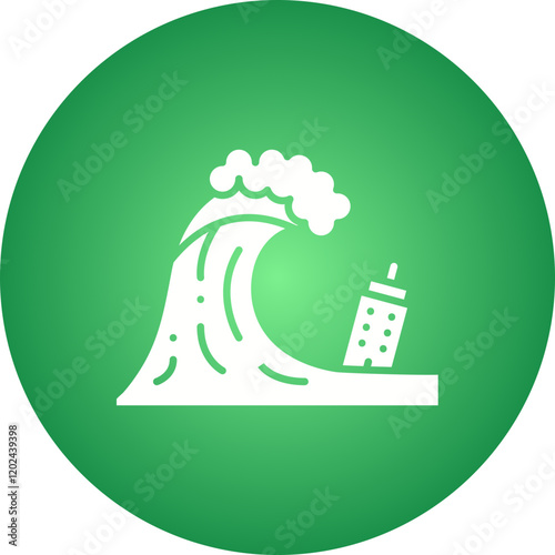 Tsunami icon single vector illustration