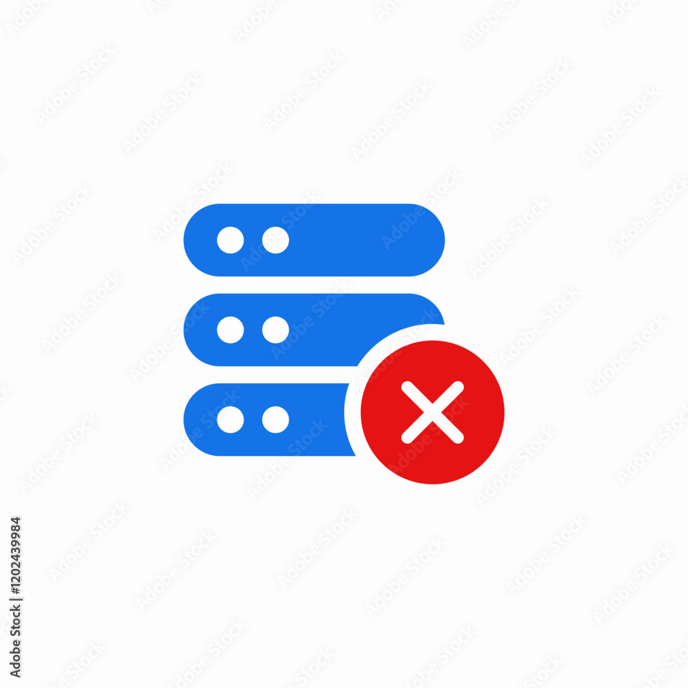 server deletion icon sign vector server deletion icon sign vector