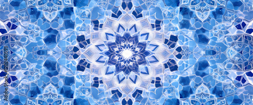 Wallpaper Mural Abstract Blue Mandala: A Kaleidoscope of Serenity Torontodigital.ca